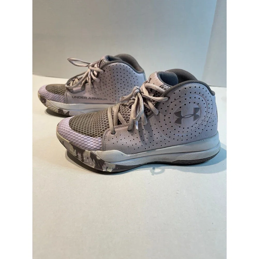 Under Armour Jet 2019 Basketball Shoe Size 4Y Nebula Purple (500)/White